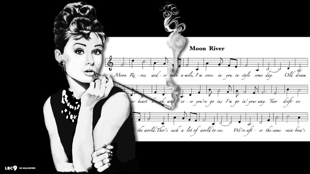 Woman wand music notes black free wallpaper for desktop - medium preview image