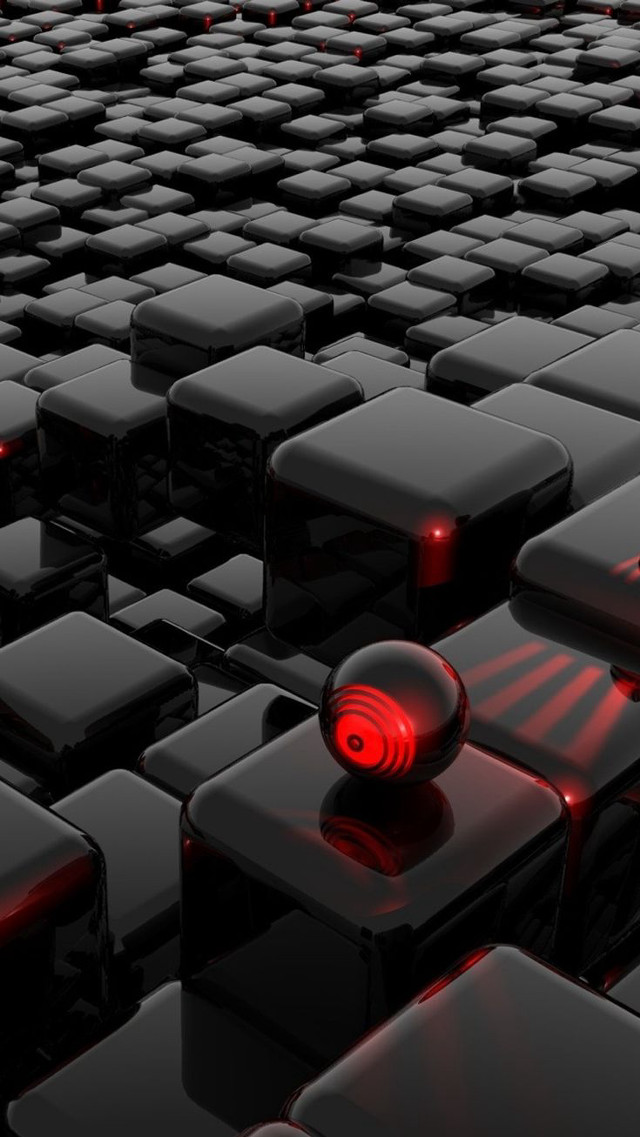 Red lit keyboard raytraced honeycomb free wallpaper for mobile - medium preview image