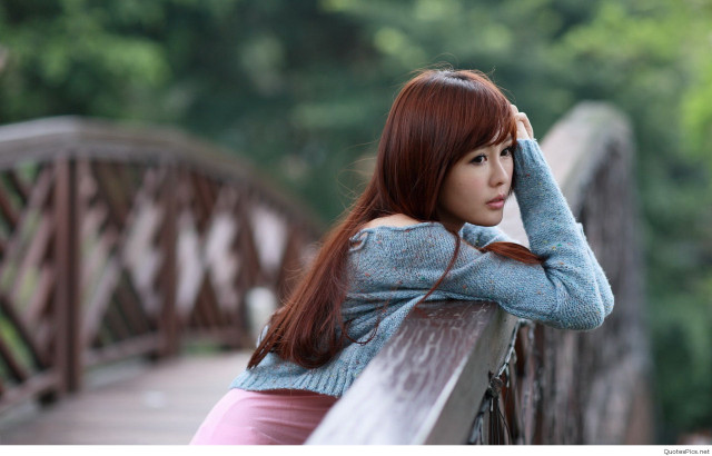 Woman leaning bench hand head free wallpaper for desktop - medium preview image