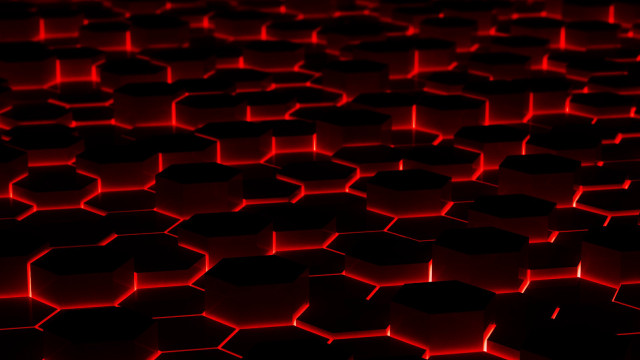 Red background hexagonal shapes pattern free wallpaper for desktop - medium preview image