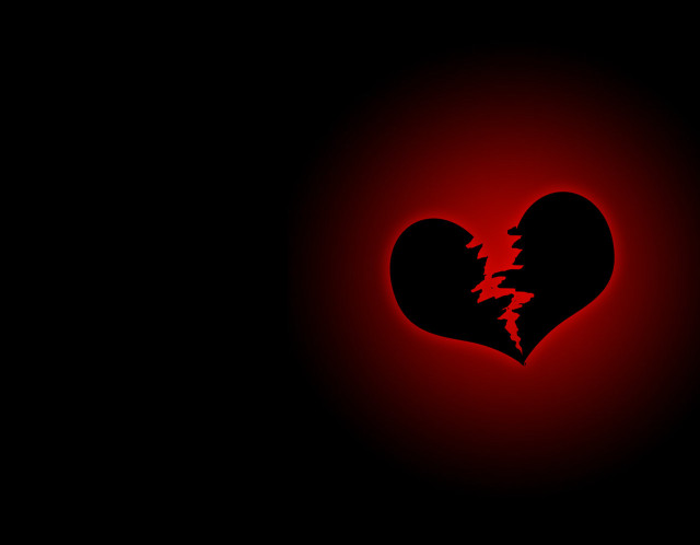 Broken heart black background red free wallpaper for desktop - medium preview image