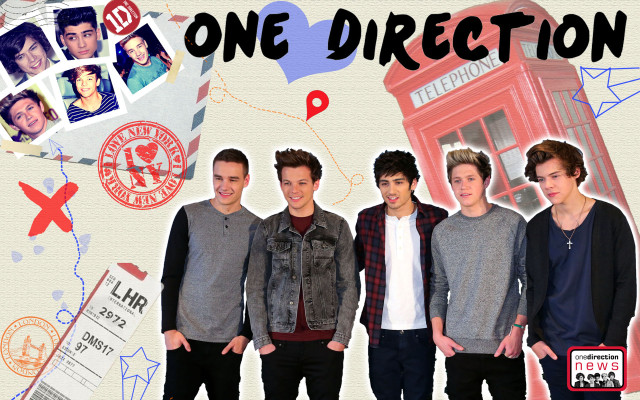 One direction pop art collage free wallpaper for desktop - medium preview image