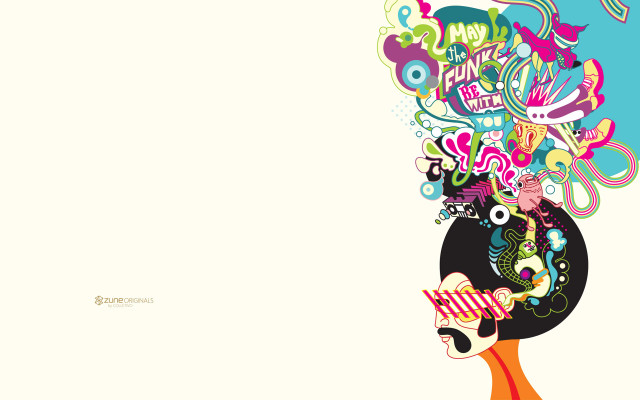Woman colorful hairdo large afro free wallpaper for desktop - medium preview image
