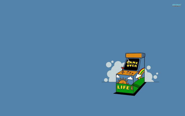 Game over life blue rainbow free wallpaper for desktop - medium preview image