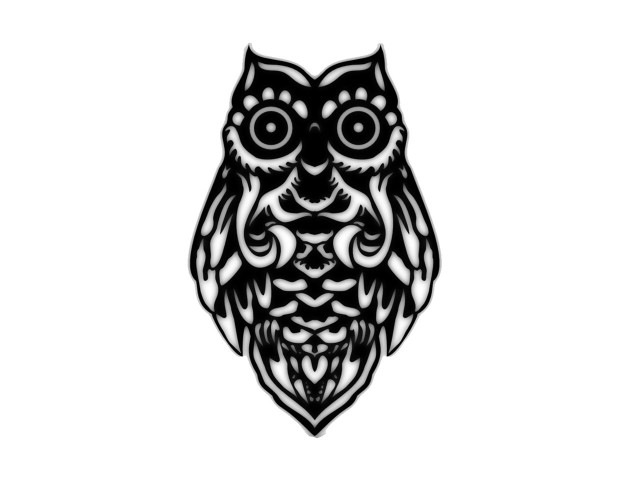 Owl large eyes pattern black free wallpaper for desktop - medium preview image