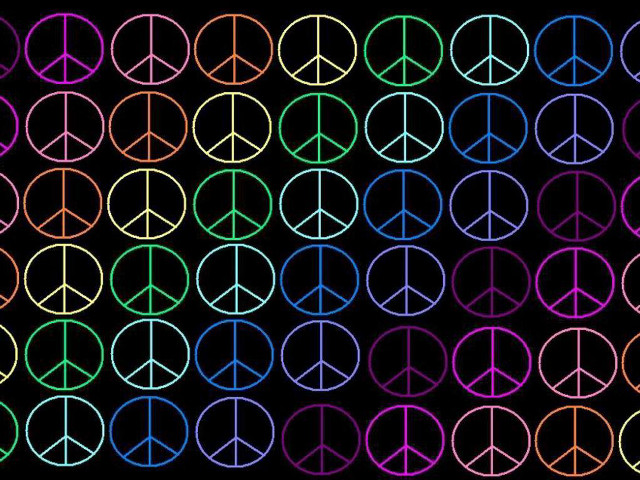 Peace signs colorful black background free wallpaper for desktop - medium preview image