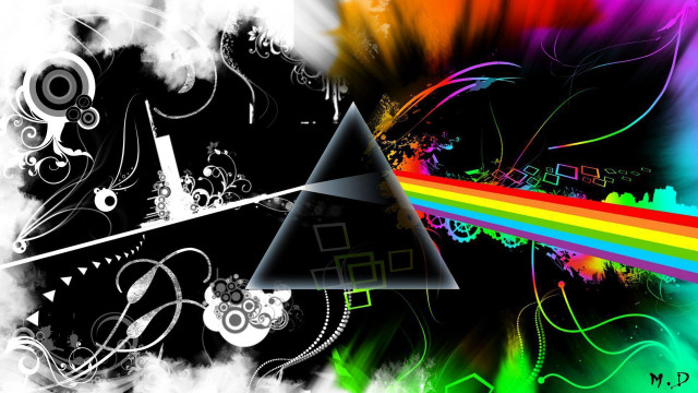 Dark side moon rainbow black free wallpaper for desktop - medium preview image