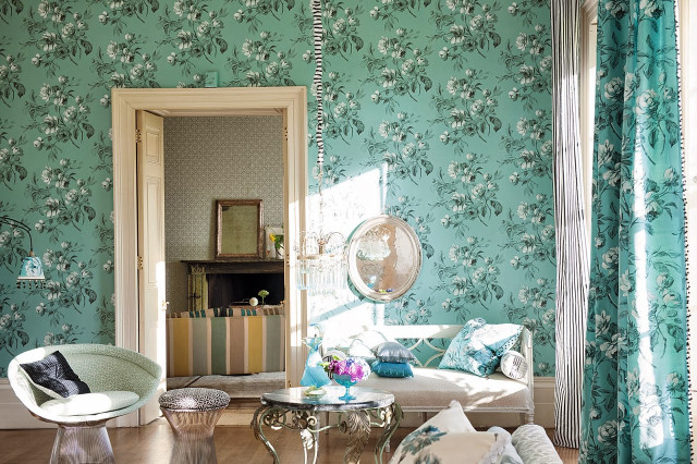 Rococo livingroom floweredwallpaper mirror couch free wallpaper for desktop - medium preview image