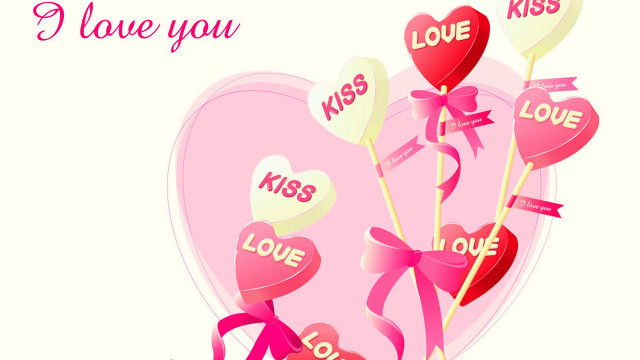 Valentines day card heart lollipops #3 free wallpaper for desktop - medium preview image