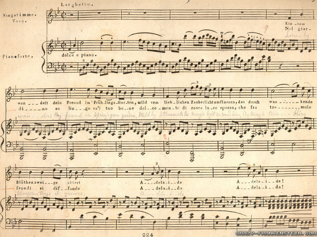 Sheet music fluxus kimono monstergirl free wallpaper for desktop - medium preview image