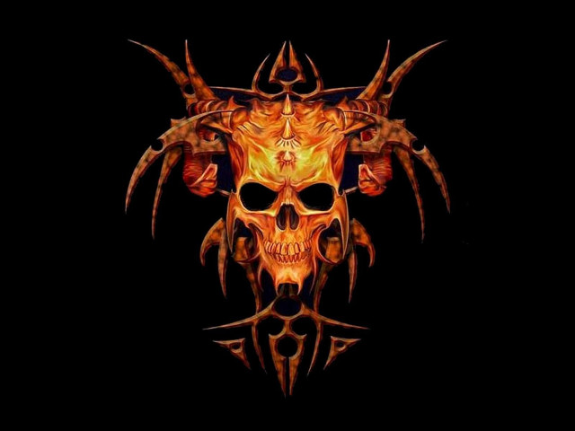 Skull horns wings dark background free wallpaper for desktop - medium preview image