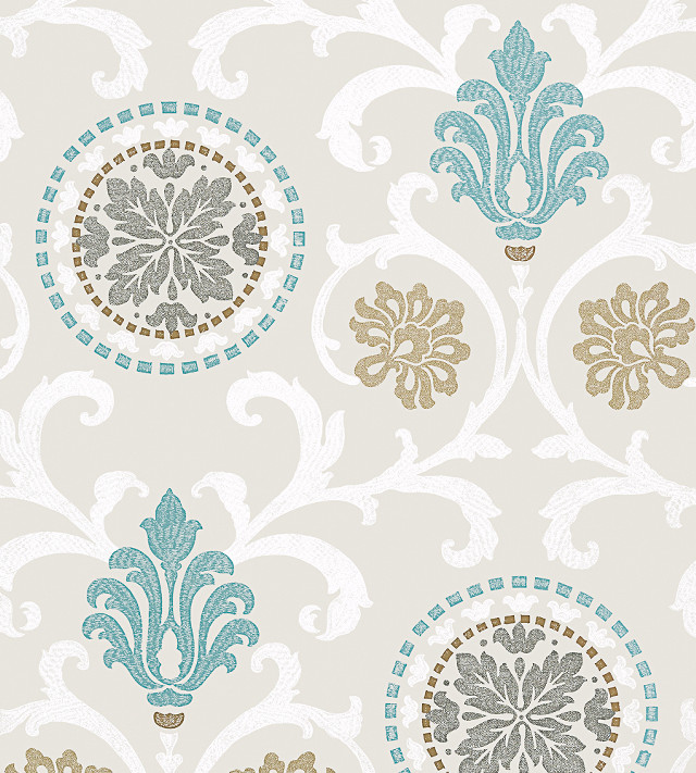 Blue brown flowers pattern white free wallpaper for tablet - medium preview image