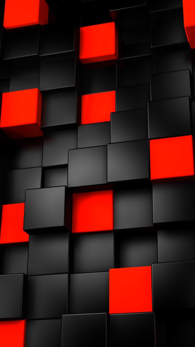 Black red background squares pattern free wallpaper for mobile - medium preview image