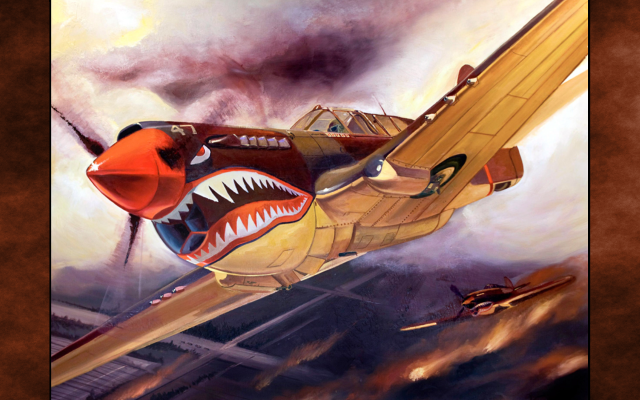 Plane sharkmouth rednose painting image free wallpaper for desktop - medium preview image
