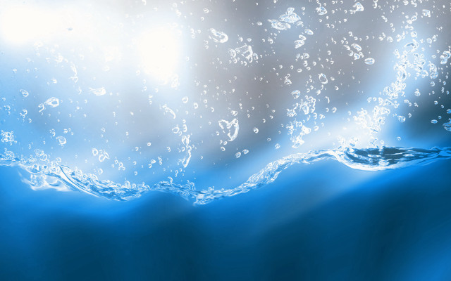 Blue ocean bubbles water droplets free wallpaper for desktop - medium preview image
