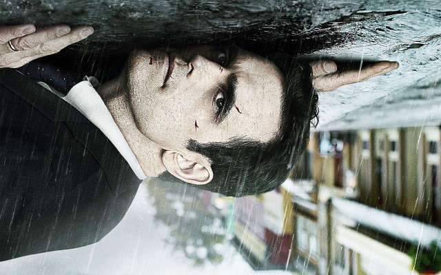 Man suit tie rain gutter free wallpaper for desktop - medium preview image