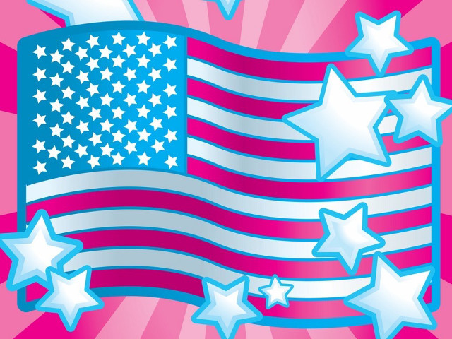 Flag stars pink background light free wallpaper for desktop - medium preview image