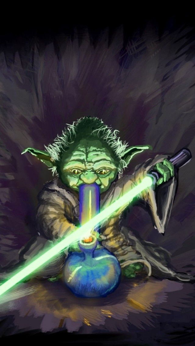 Yoda holding glowing light sabers free wallpaper for mobile - medium preview image