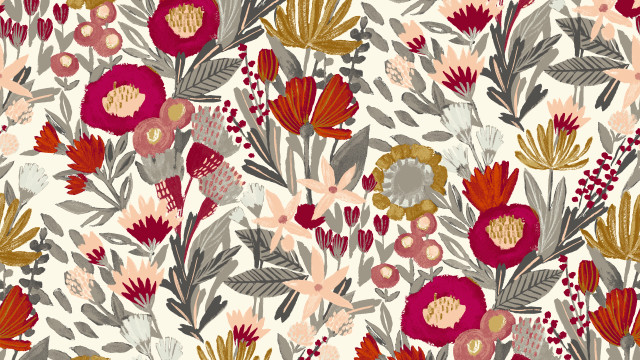 Floral colorful pattern autumn leaves free wallpaper for desktop - medium preview image