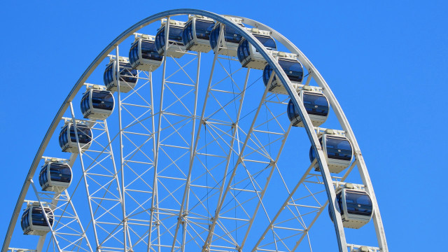 Ferris wheel blue sky no free wallpaper for desktop - medium preview image