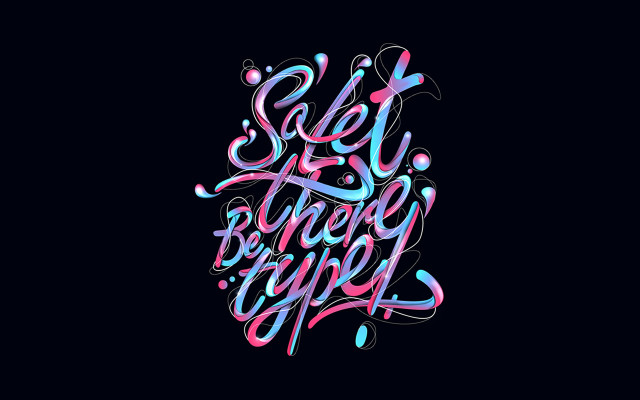 Black background colorful typography get free wallpaper for desktop - medium preview image