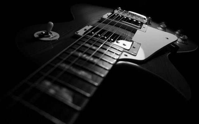 Black white guitar background monochrome #3 free wallpaper for desktop - medium preview image