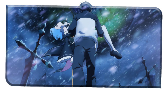 Man woman walking snow forest free wallpaper for desktop - medium preview image