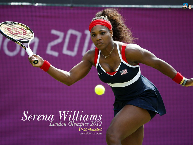 Woman swinging tennis racket ball #2 free wallpaper for desktop - medium preview image