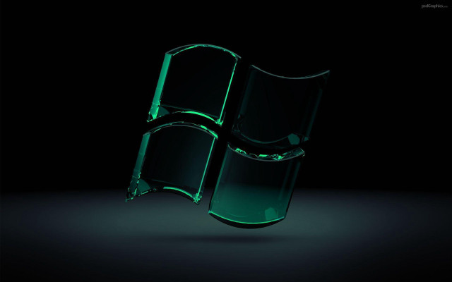 Green glass holography dark room free wallpaper for desktop - medium preview image