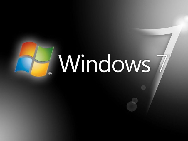 Windows 7 logo black white free wallpaper for desktop - medium preview image