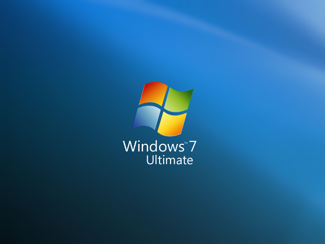 Blue background windows 7 ultimate free wallpaper for desktop - medium preview image