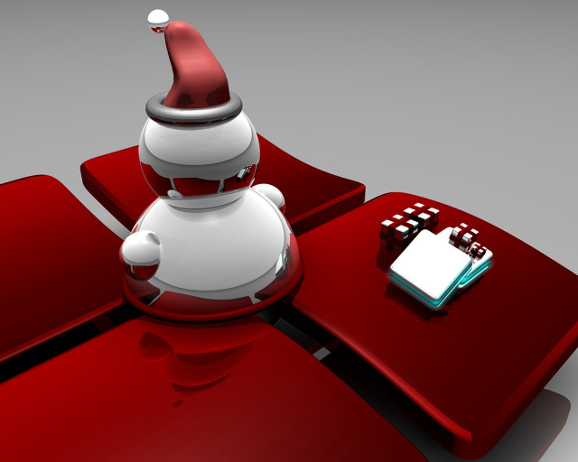 Santa hat red table notepad free wallpaper for desktop - medium preview image
