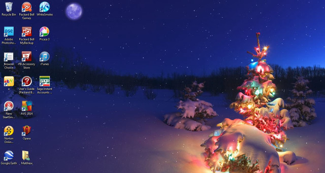 Christmas tree snow night full #5 free wallpaper for desktop - medium preview image