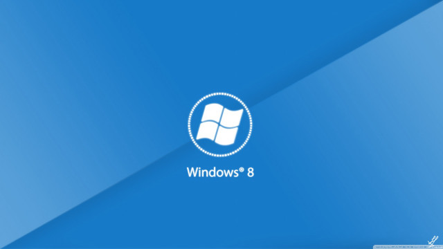 Blue background windows8 logo white free wallpaper for desktop - medium preview image