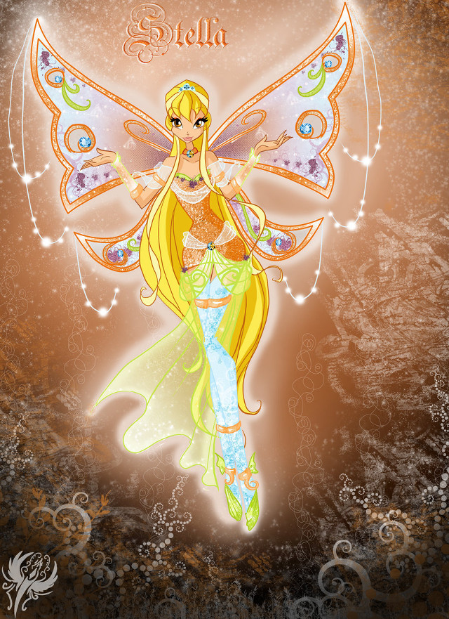 Fairy yellow dress wings brown free wallpaper for mobile - medium preview image