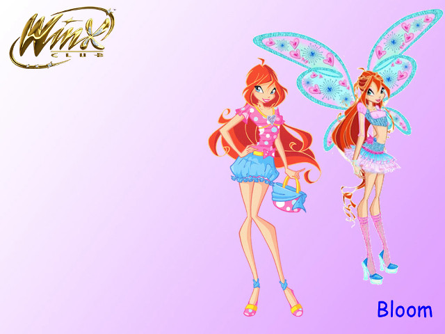 Cartoon characters pink background bloom free wallpaper for desktop - medium preview image