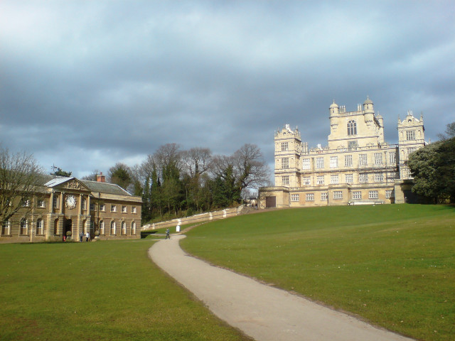 Large building walkway cloudy sky #2 free wallpaper for desktop - medium preview image