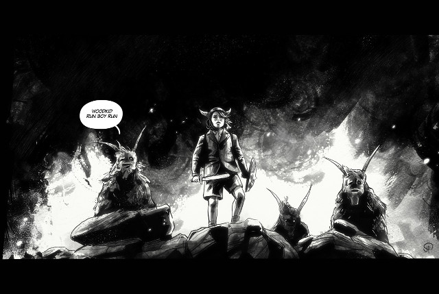 Cartoon man mountain demon background free wallpaper for desktop - medium preview image