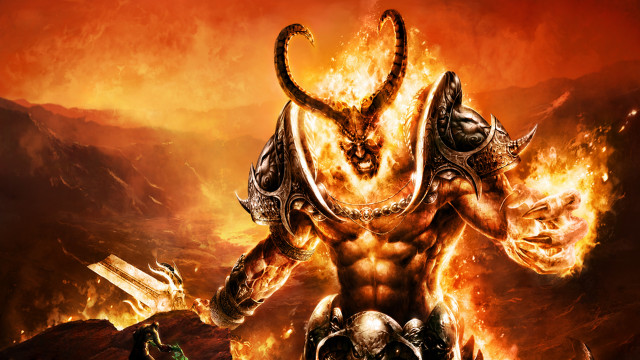 Demonic demon horns huge body free wallpaper for desktop - medium preview image