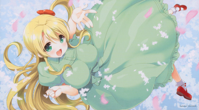 Woman laying green dress red free wallpaper for desktop - medium preview image