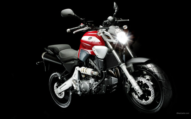 Red white motorcycle dark room free wallpaper for desktop - medium preview image