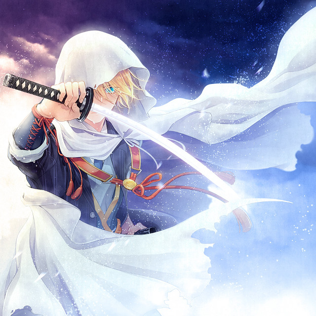 Man sword white cloak neck free wallpaper for tablet - medium preview image