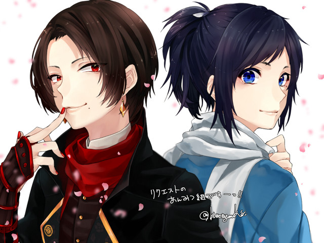 Anime characters blue eyes black free wallpaper for desktop - medium preview image