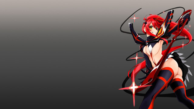 Woman red black outfit sword #5 free wallpaper for desktop - medium preview image