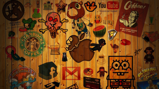 Wooden wall stickers logos brands free wallpaper for desktop - medium preview image