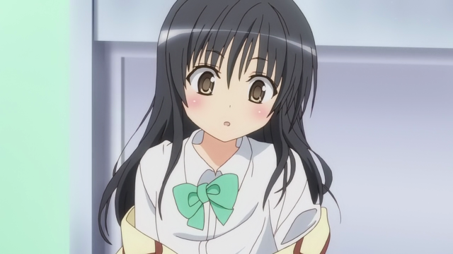 Girl black hair green bow free wallpaper for desktop - medium preview image