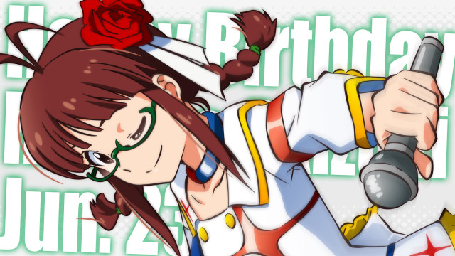 Girl glasses microphone rose hair free wallpaper for desktop - medium preview image