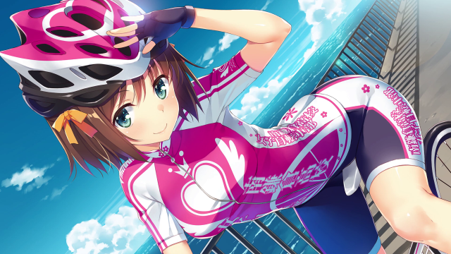 Girl pink bike outfit wall free wallpaper for desktop - medium preview image