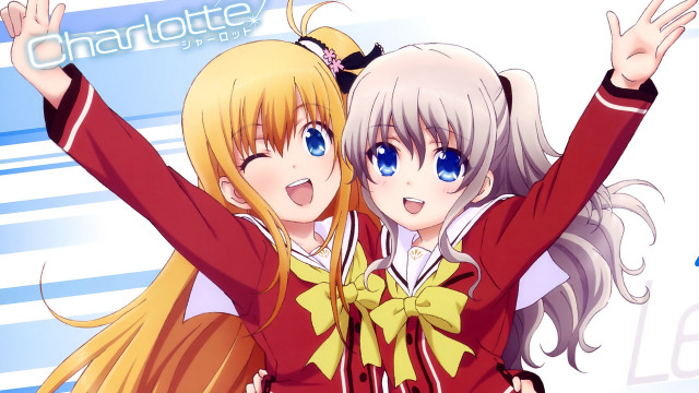 Anime girls arm raised school free wallpaper for desktop - medium preview image