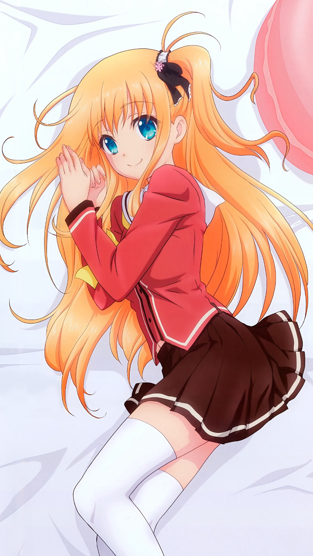 Girl red shirt black skirt free wallpaper for mobile - medium preview image